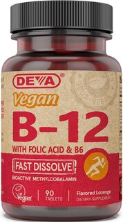 Foto 1 | Suplemento Deva Vitamina B12 Vegana con Ácido Fólico 90 Tabletas - Venta Internacional