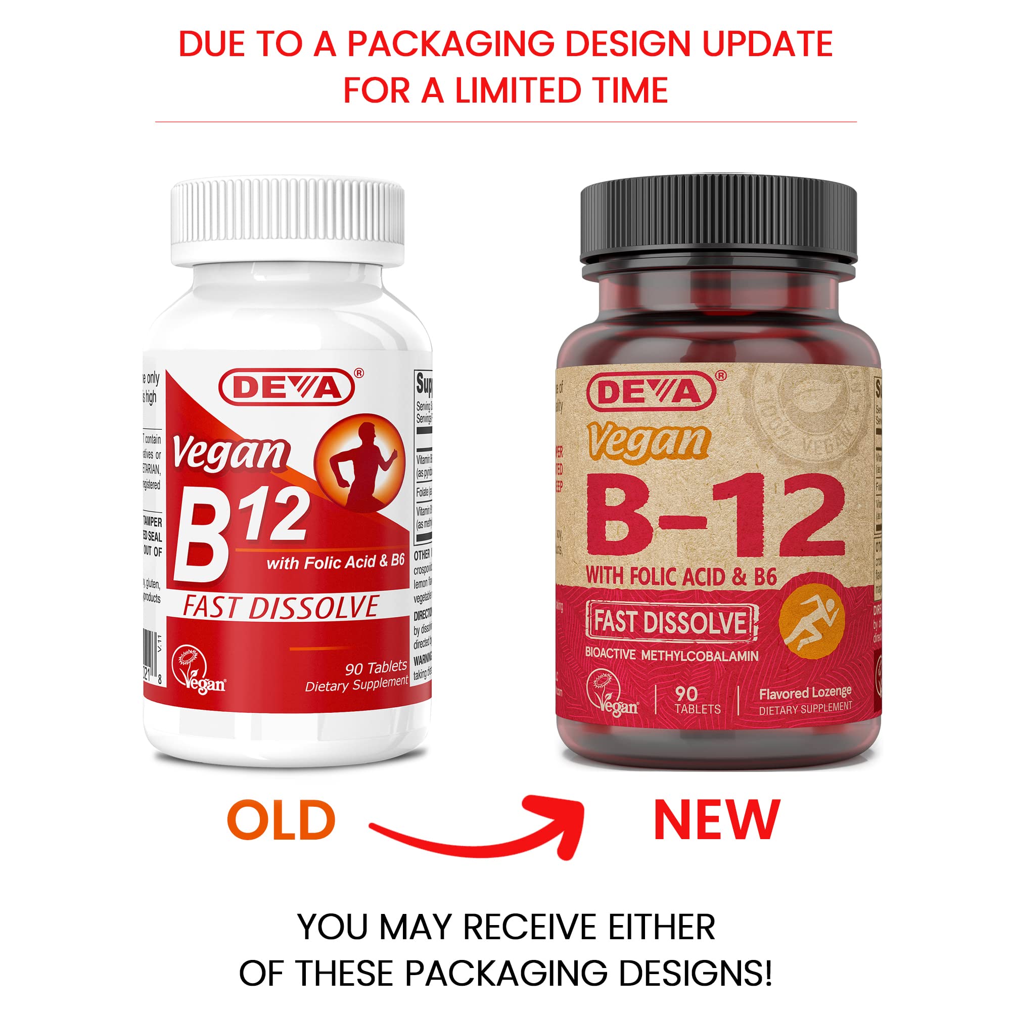 Foto 3 pulgar | Suplemento Deva Vitamina B12 Vegana con Ácido Fólico 90 Tabletas - Venta Internacional