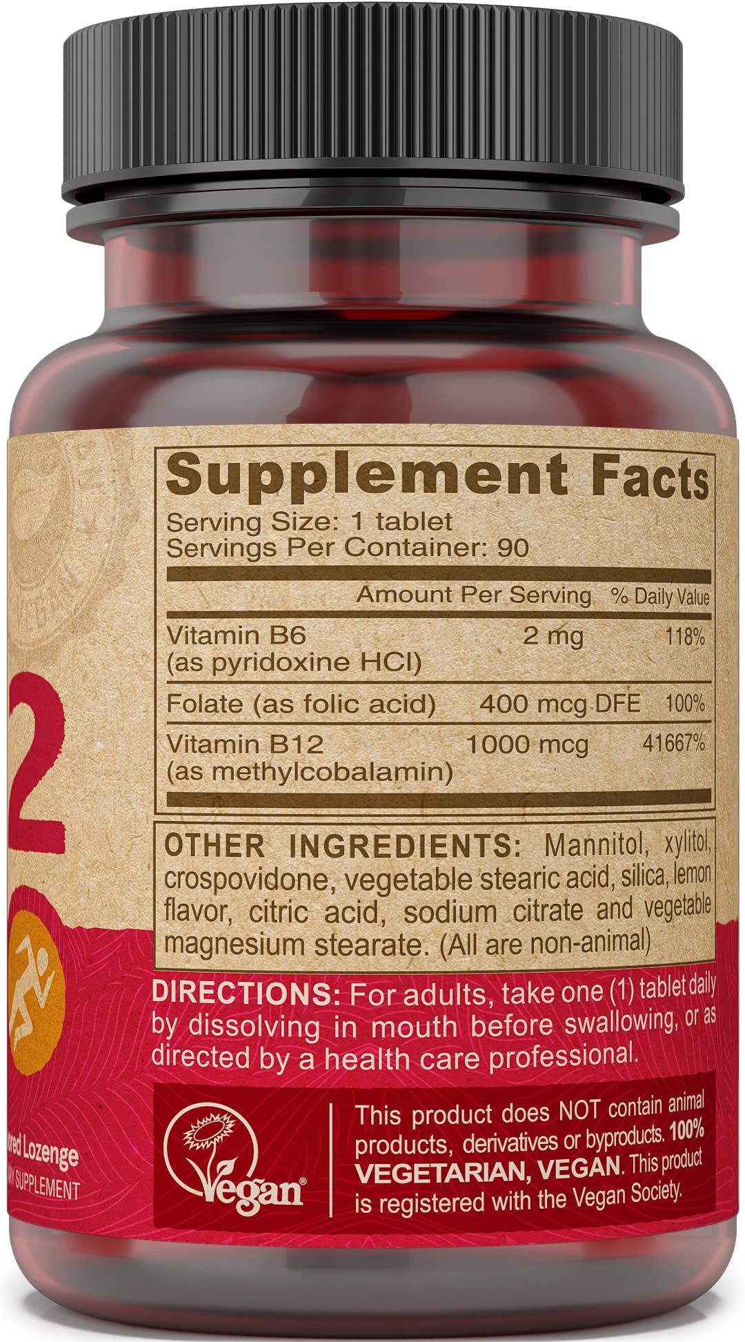 Foto 4 pulgar | Suplemento Deva Vitamina B12 Vegana con Ácido Fólico 90 Tabletas - Venta Internacional