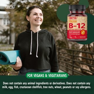 Foto 7 | Suplemento Deva Vitamina B12 Vegana con Ácido Fólico 90 Tabletas - Venta Internacional