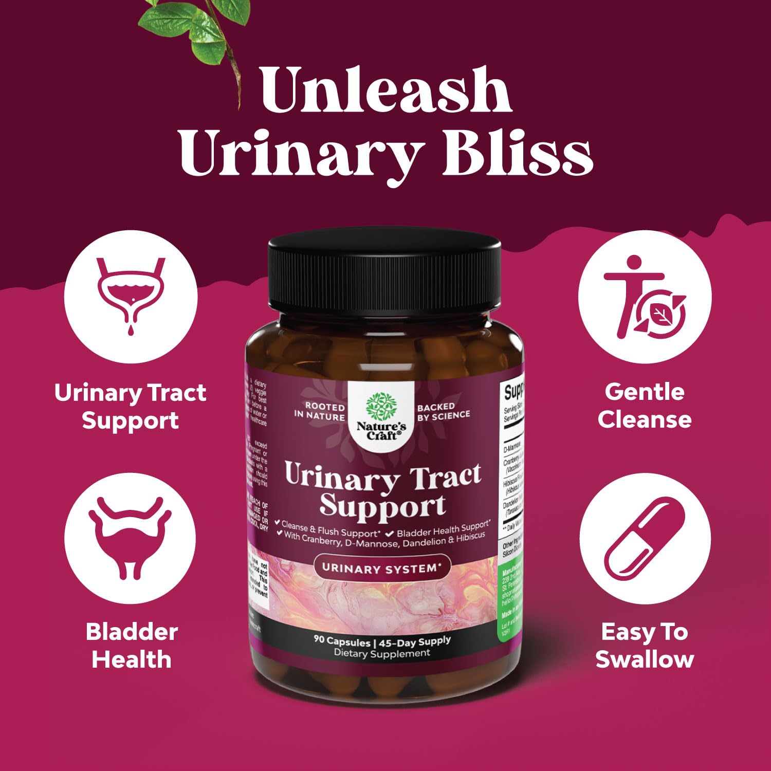Foto 4 pulgar | Suplemento Natures Craft Urinary Tract Support 90 Cápsulas-Venta Internacional