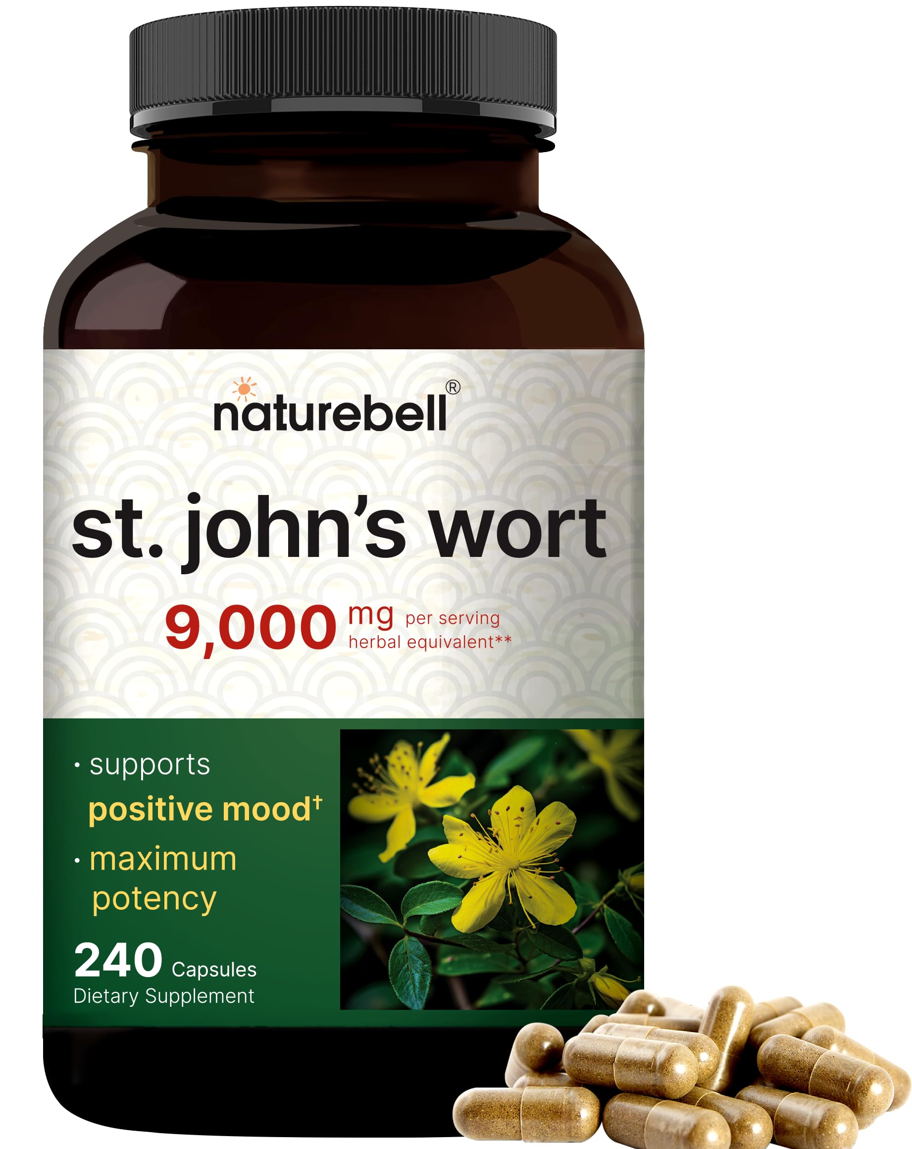 Foto 2 pulgar | Suplemento Naturebell St John's Wort 9000 Mg 240 Cápsulas - Venta Internacional