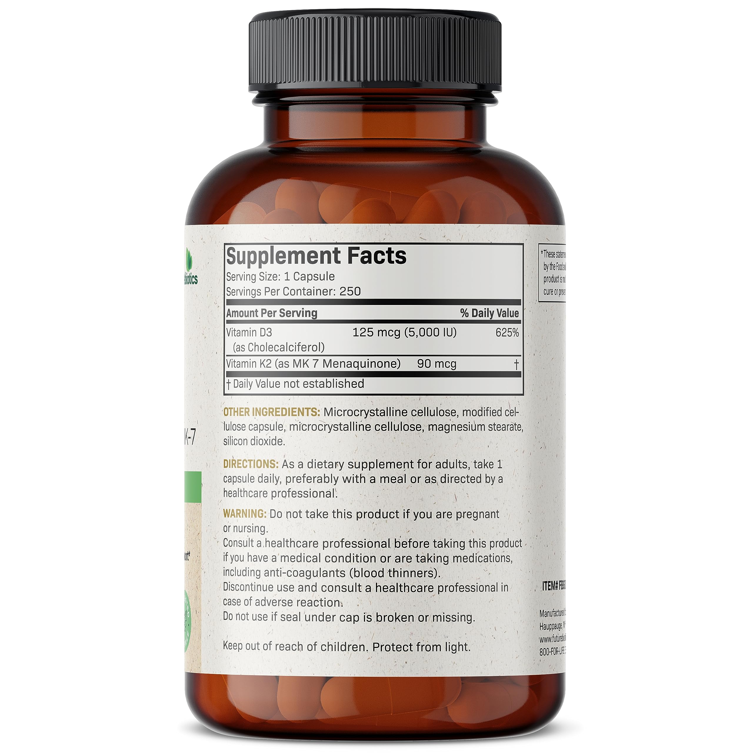 Foto 3 pulgar | Vitamina D3  y K2 Futurebiotics 250 Cápsulas - Venta Internacional