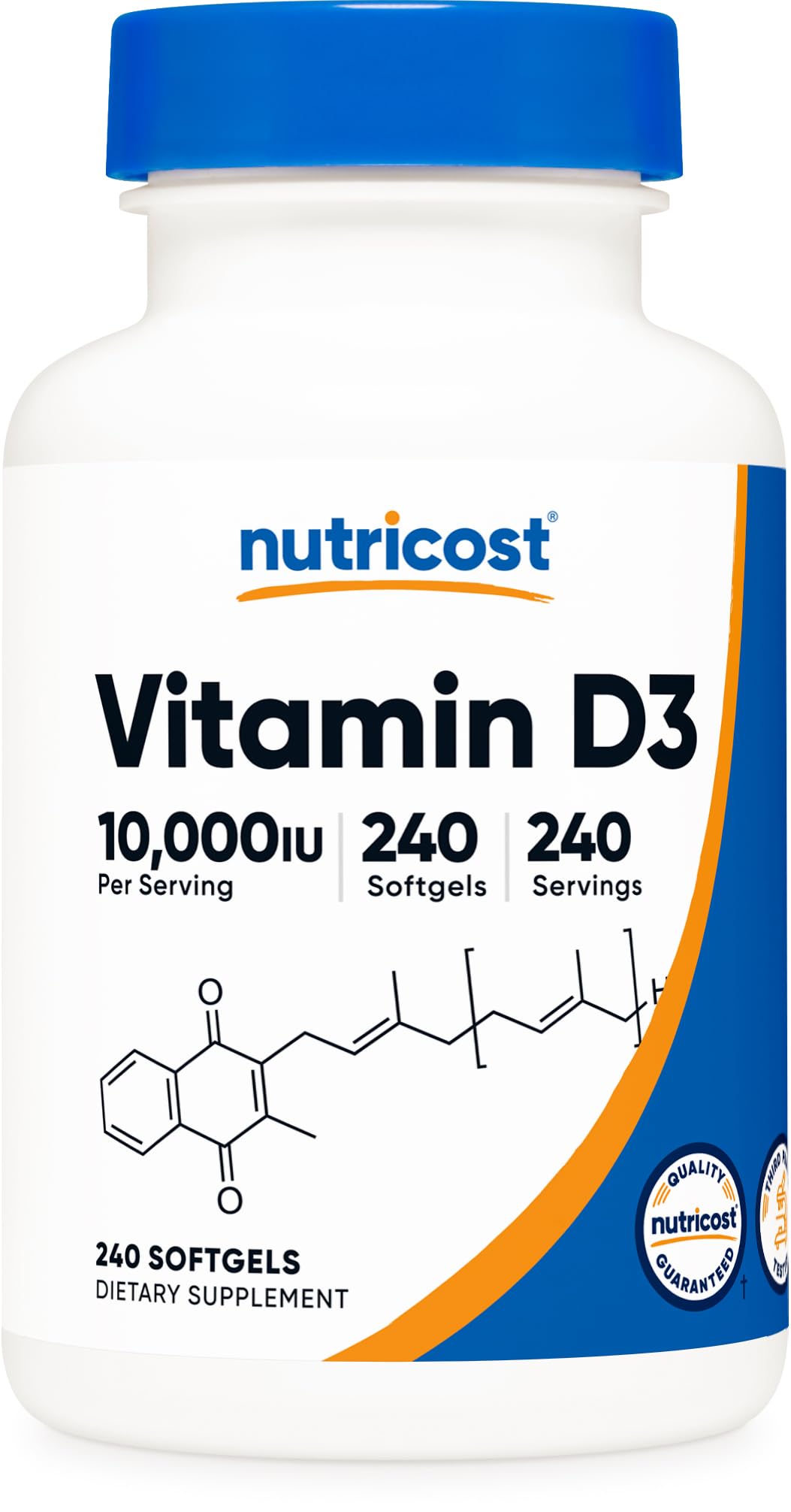 Foto 2 pulgar | Vitamina D3 Nutricost 10000 Iu de Gelatina Blanda 240 Cápsulas - Venta Internacional