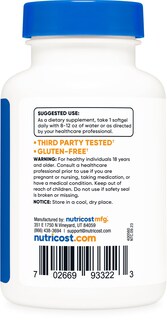 Foto 4 | Vitamina D3 Nutricost 10000 Iu de Gelatina Blanda 240 Cápsulas - Venta Internacional