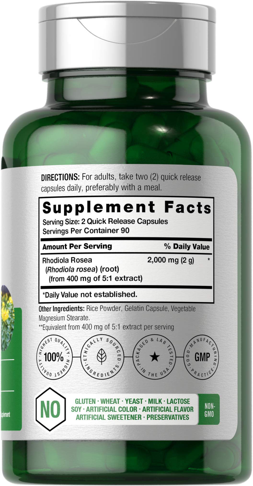 Foto 3 pulgar | Suplemento Horbäach Rhodiola Rosea Cápsulas de 2000 Mg 180 Unidades - Venta Internacional