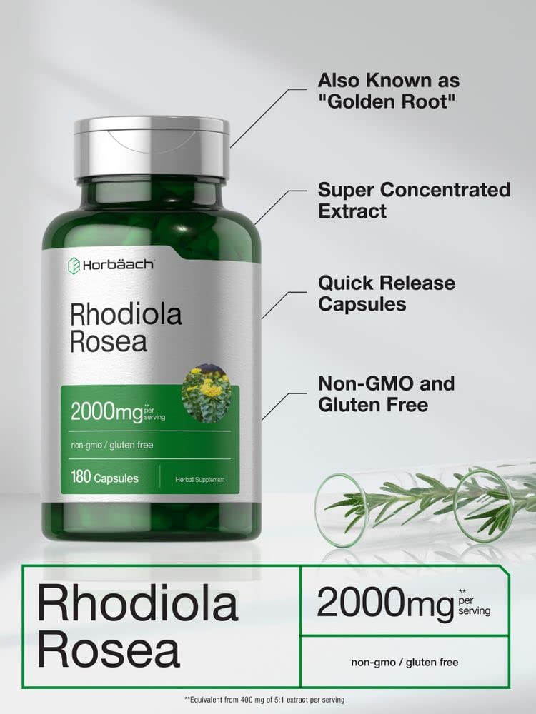 Foto 4 pulgar | Suplemento Horbäach Rhodiola Rosea Cápsulas de 2000 Mg 180 Unidades - Venta Internacional