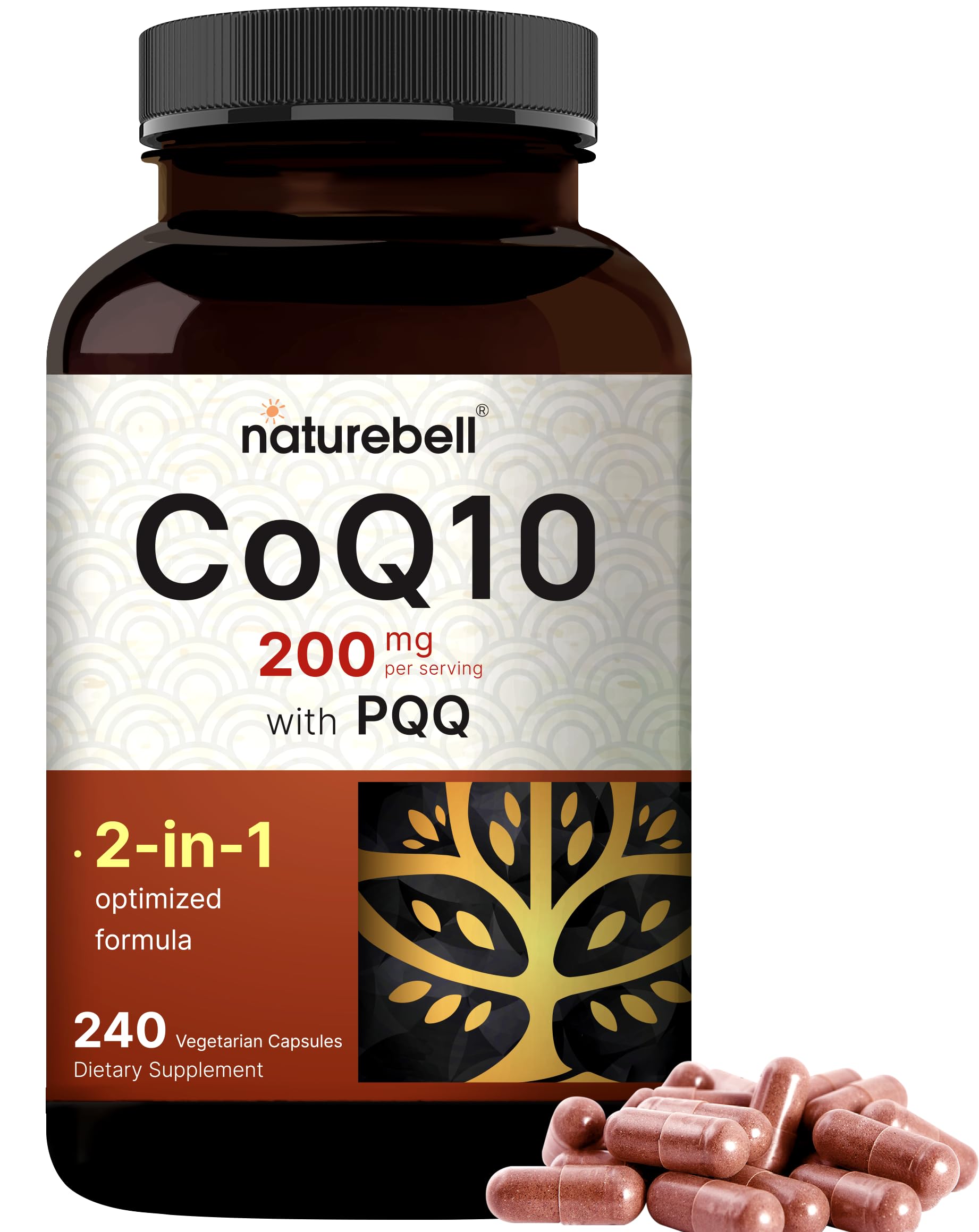 Foto 2 pulgar | Complemente Naturebell Coq10 Ubiquinona 200 mg con Pqq 240 Cápsulas - Venta Internacional