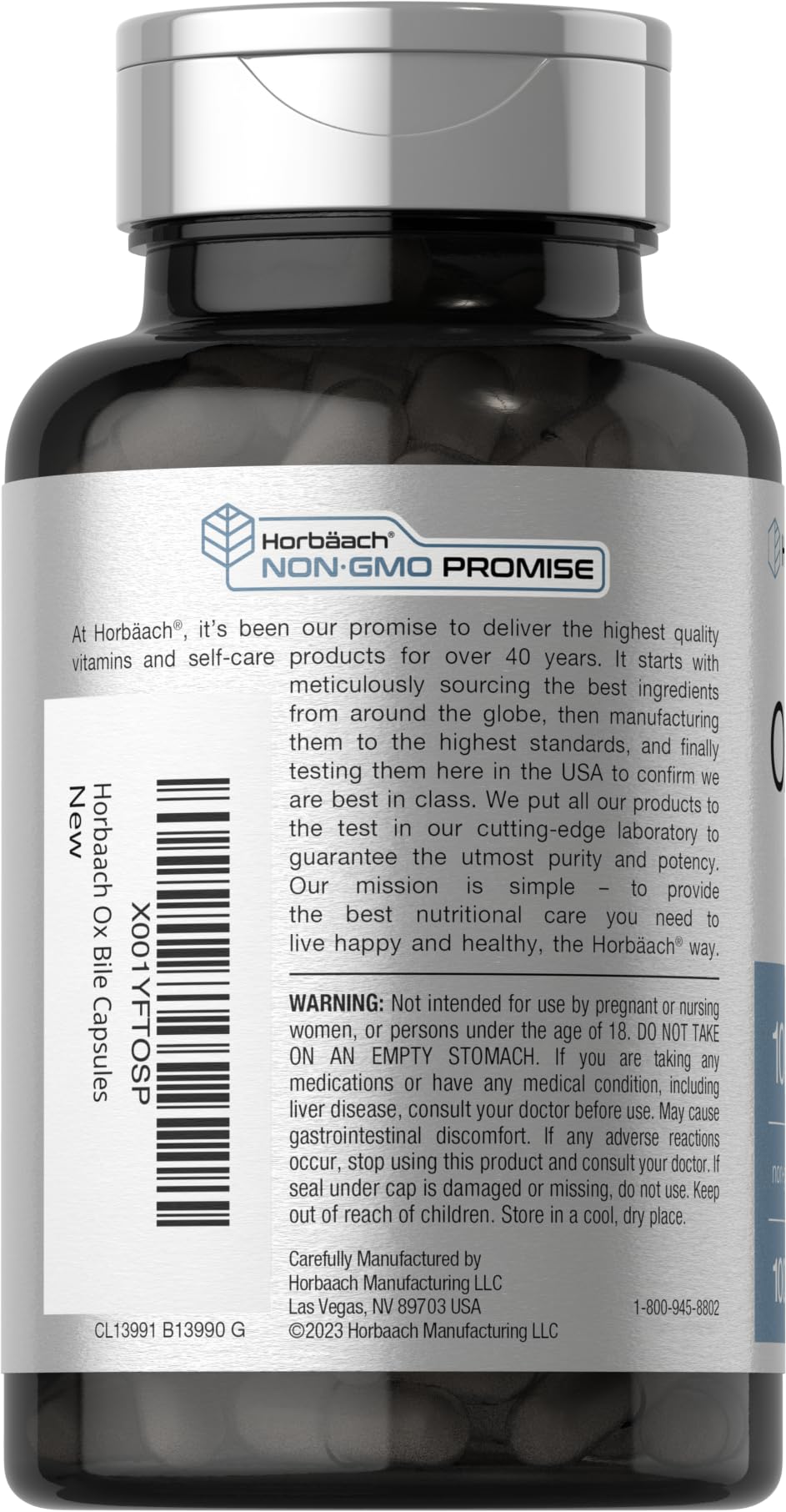 Foto 4 pulgar | Suplemento Horbäach Ox Bile 1000 Mg 100 Cápsulas - Venta Internacional
