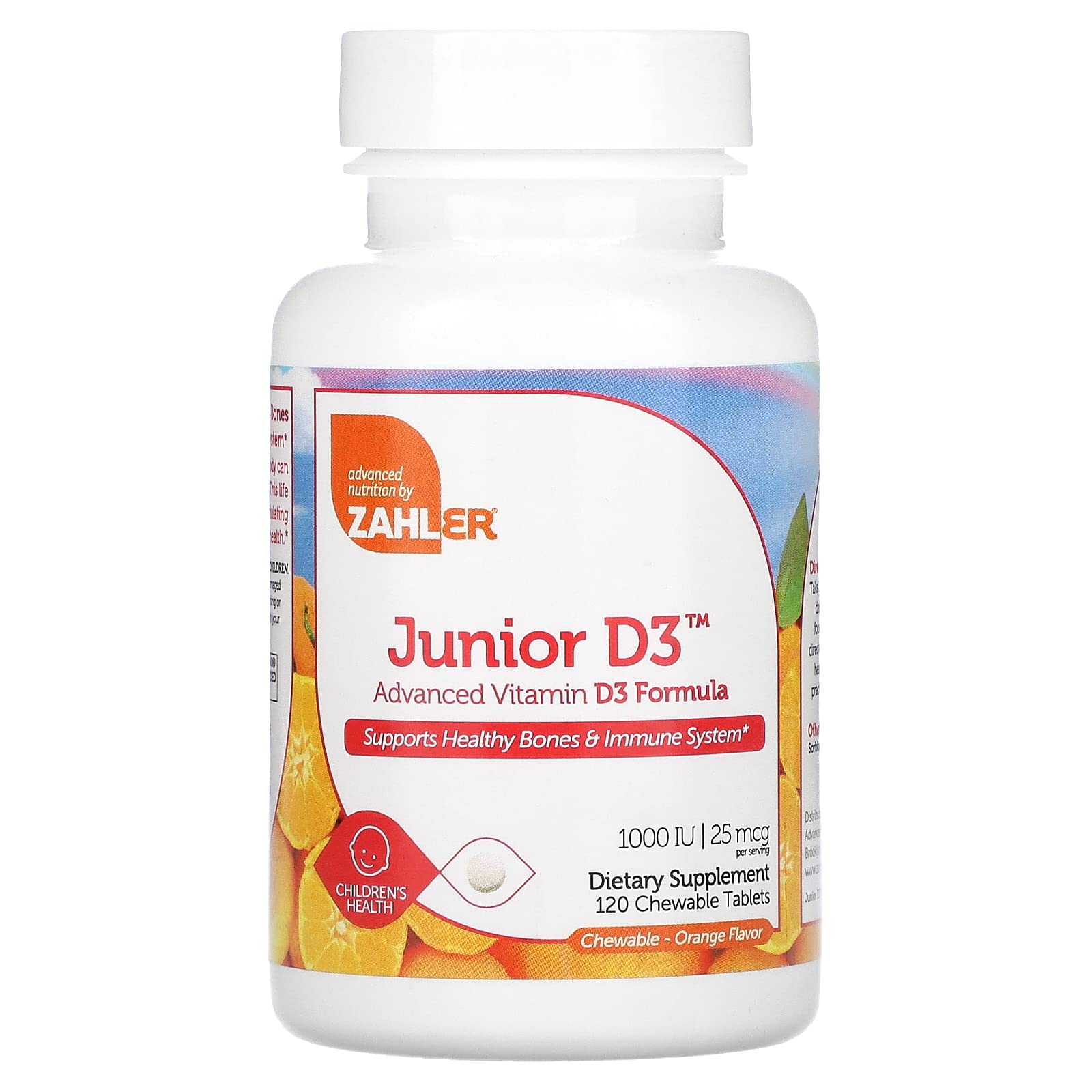 Vitamina D3 Masticable Zahler 1000 Iu Para Niños - Venta Internacional