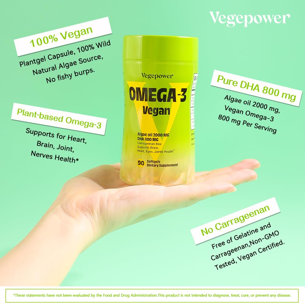Foto 8 pulgar | Suplementos Vegepower Aceite Vegano de Algas Omega-3 Dha - Venta Internacional