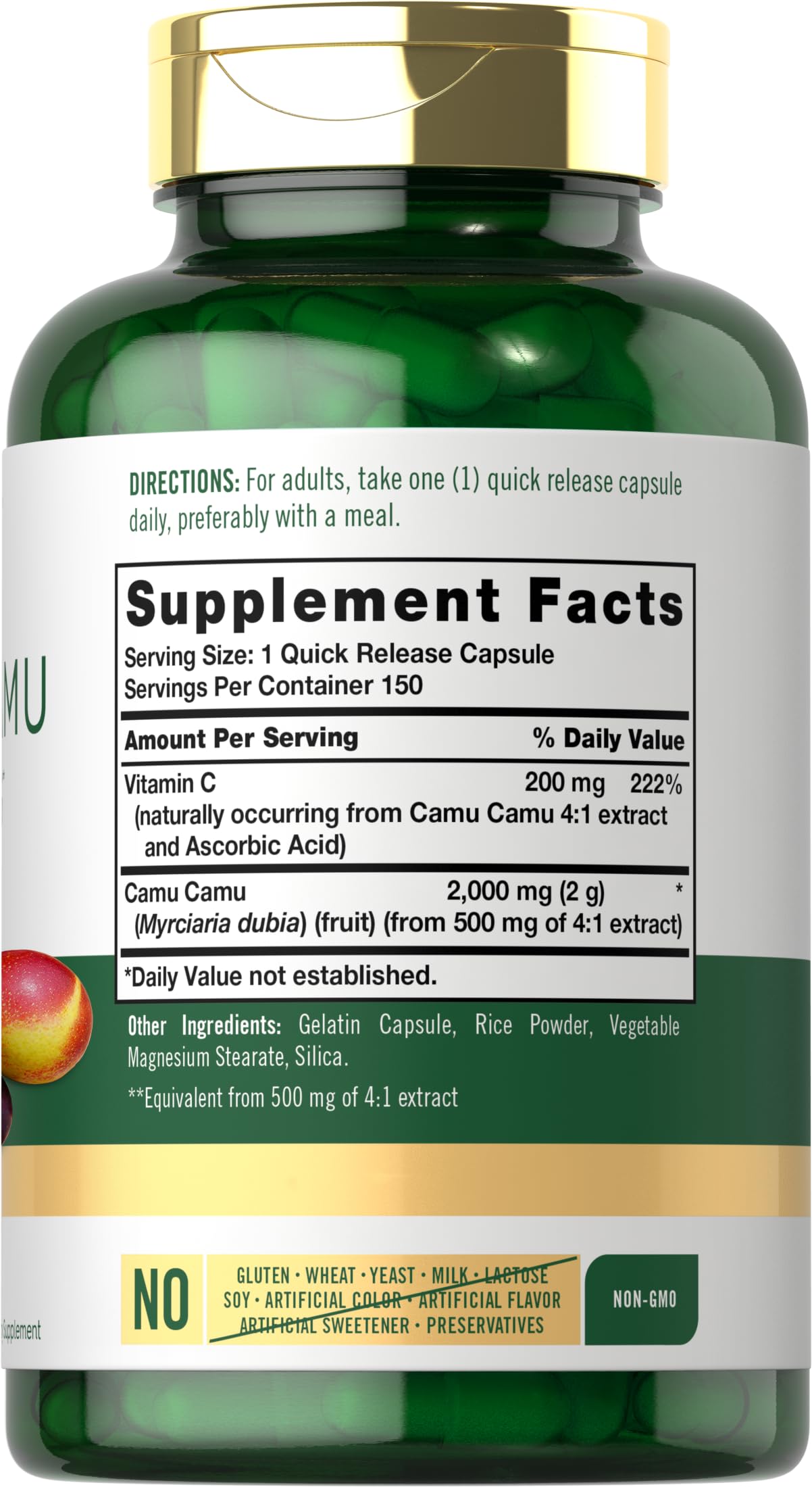 Foto 3 pulgar | Suplemento Carlyle Camu Camu en Cápsulas de 2000 Mg con Vitamina C - Venta Internacional