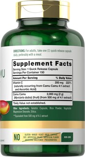 Foto 2 | Suplemento Carlyle Camu Camu en Cápsulas de 2000 Mg con Vitamina C - Venta Internacional