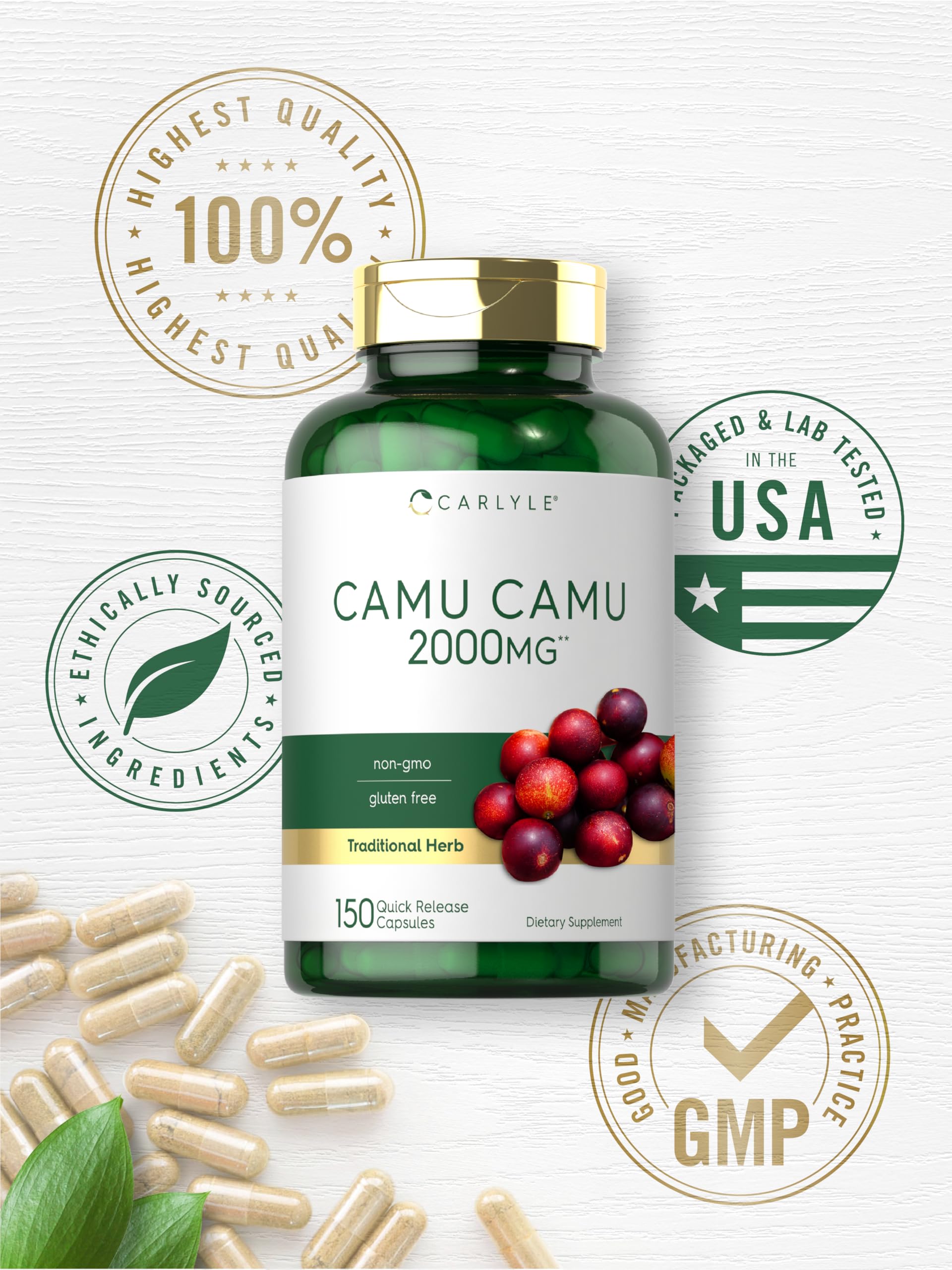 Foto 6 pulgar | Suplemento Carlyle Camu Camu en Cápsulas de 2000 Mg con Vitamina C - Venta Internacional