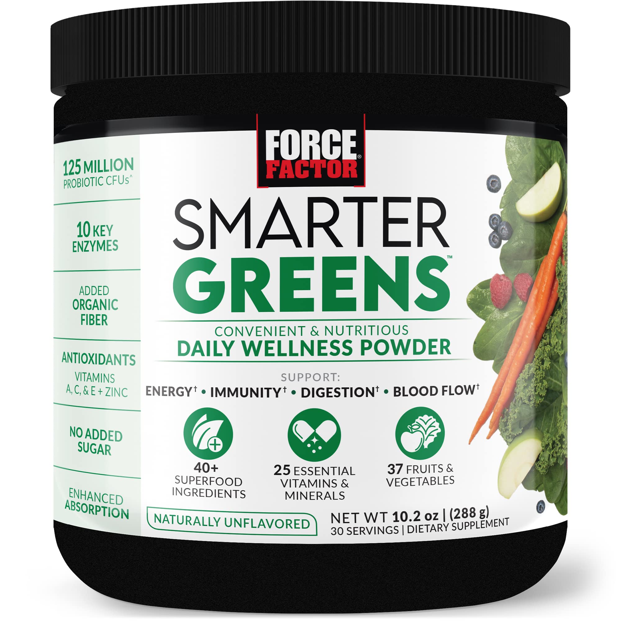 Polvo Wellness Force Factor Smarter Greens 30 Porciones - Venta Internacional