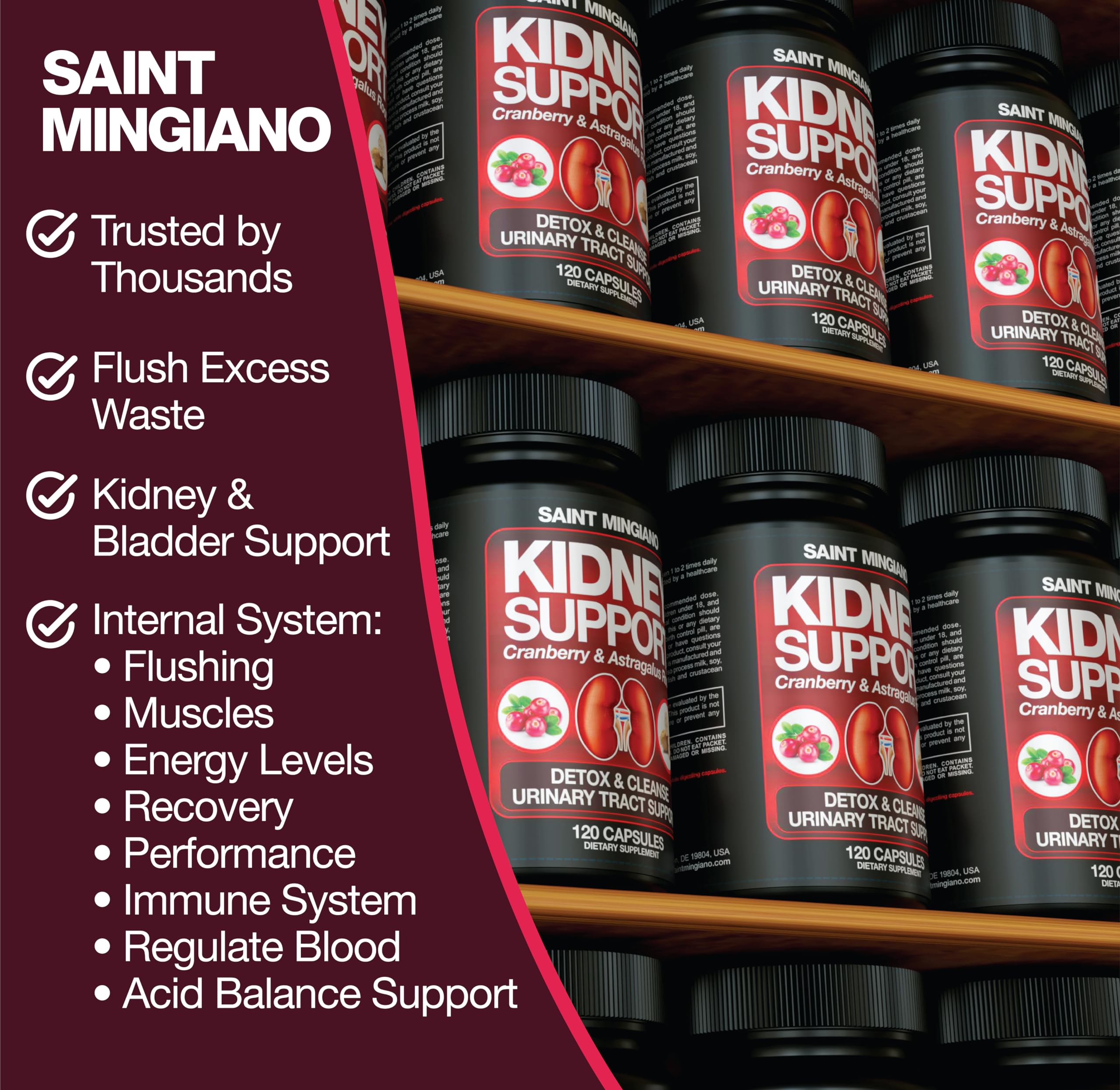 Foto 7 | Suplemento Saint Mingiano Kidney Support 120 Cápsulas - Venta Internacional