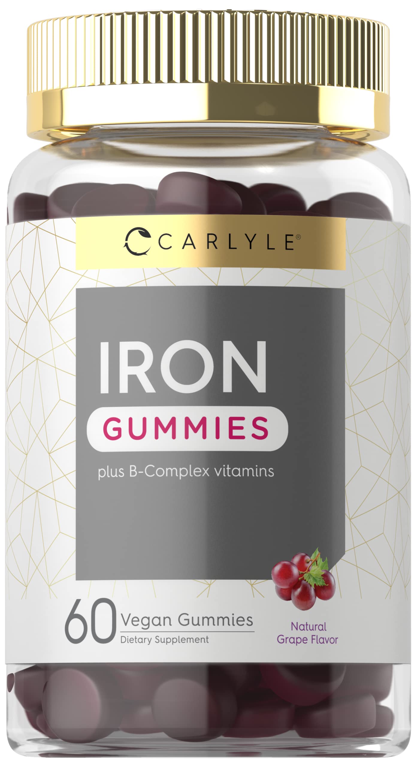 Foto 1 | Gomitas de Hierro Carlyle Plus B-complex Veganas con Sabor a Uva - 60 Unidades
