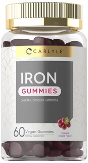 Foto 1 | Gomitas de Hierro Carlyle Plus B-complex Veganas con Sabor a Uva - 60 Unidades