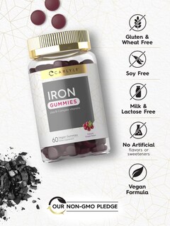 Foto 4 | Gomitas de Hierro Carlyle Plus B-complex Veganas con Sabor a Uva - 60 Unidades