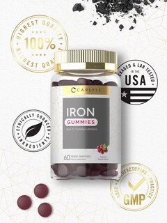 Foto 5 | Gomitas de Hierro Carlyle Plus B-complex Veganas con Sabor a Uva - 60 Unidades