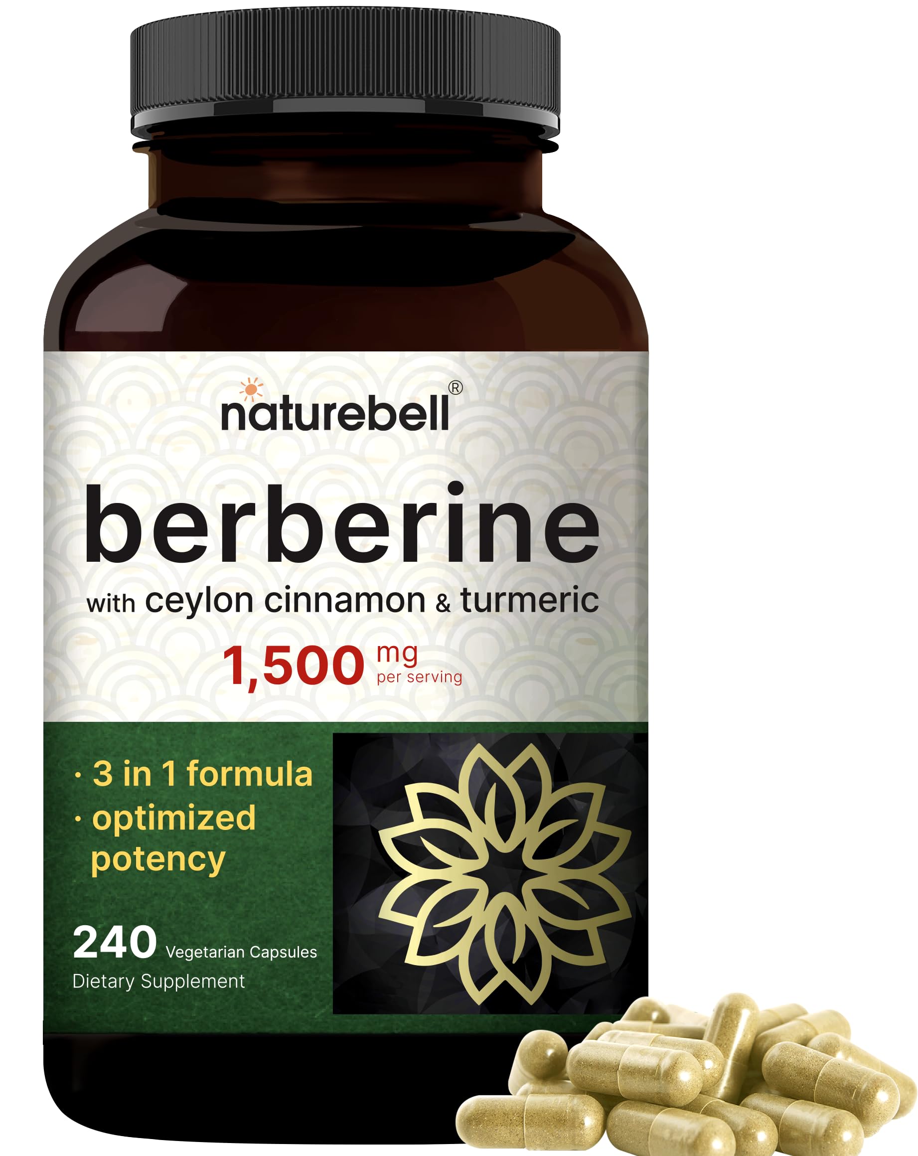 Foto 2 pulgar | Suplemento Naturebell Berberine con Canela de Ceilán y Cúrcuma - Venta Internacional
