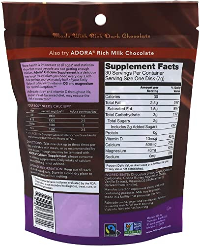 Foto 3 pulgar | Suplemento Adora Rich Dark Chocolate de 500 mg-Venta Internacional