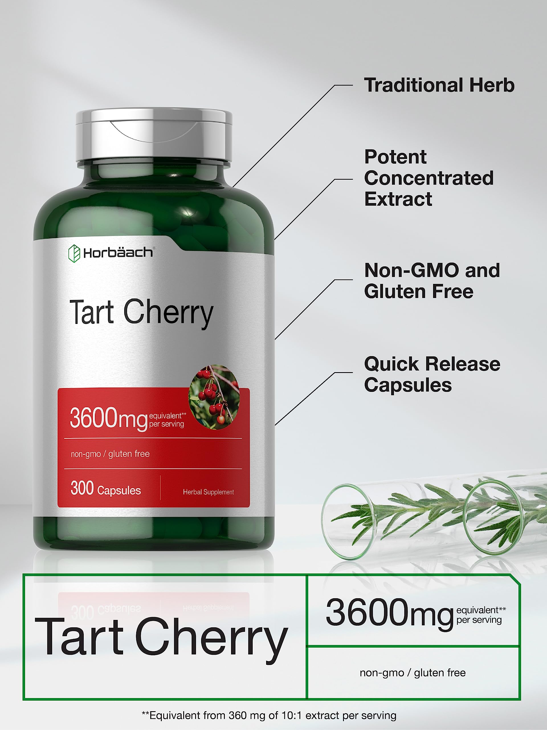 Foto 4 pulgar | Suplemento Horbaach Extracto de Cereza Ácida 3600 mg 300 Cápsulas - Venta Internacional
