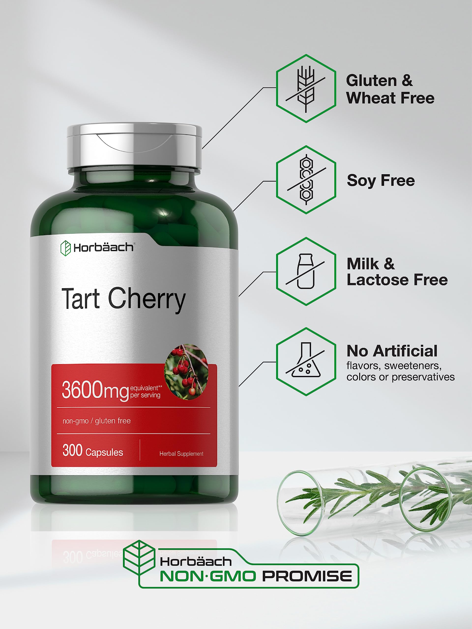 Foto 4 | Suplemento Horbaach Extracto de Cereza Ácida 3600 mg 300 Cápsulas - Venta Internacional
