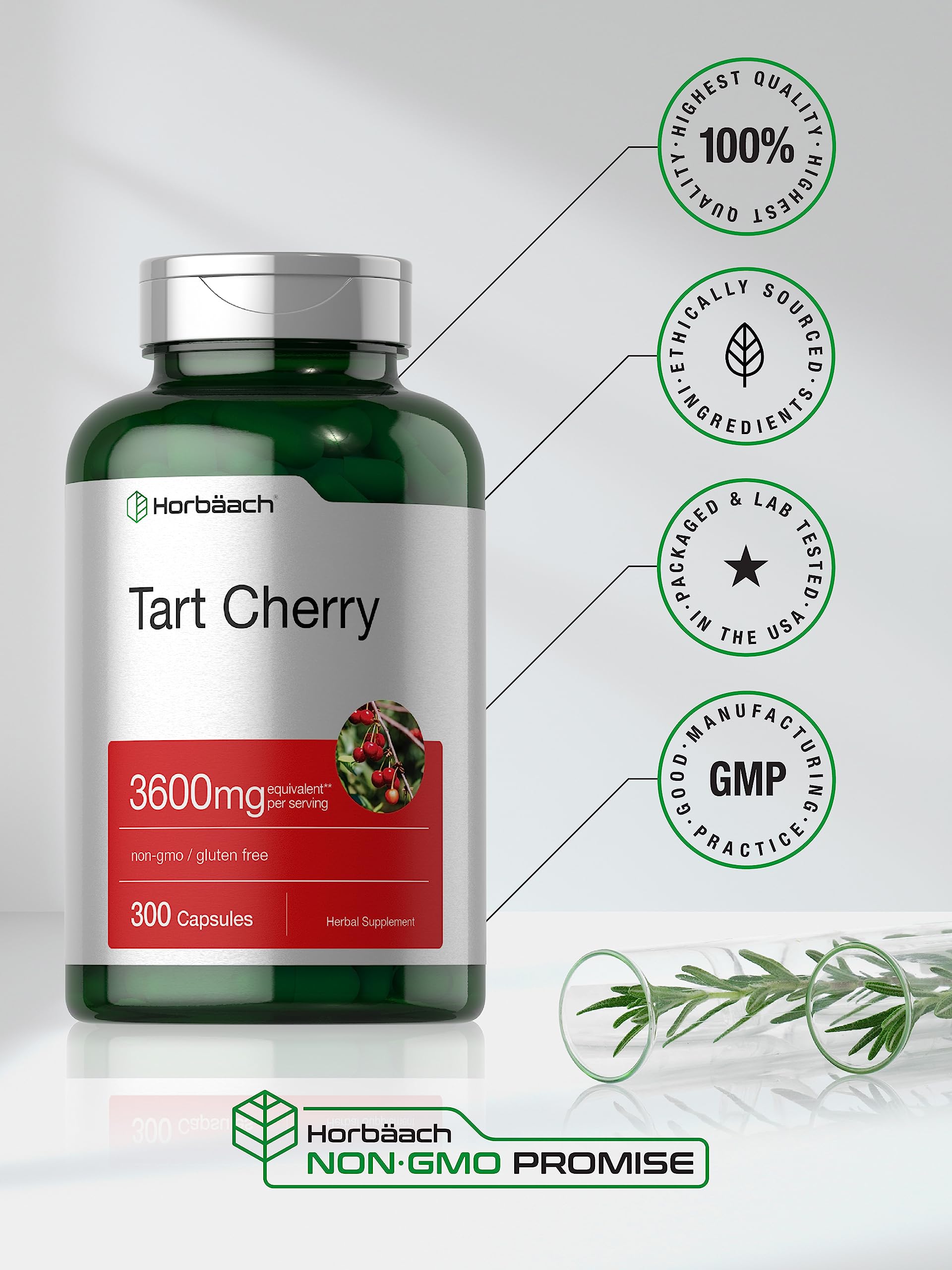 Foto 6 pulgar | Suplemento Horbaach Extracto de Cereza Ácida 3600 mg 300 Cápsulas - Venta Internacional