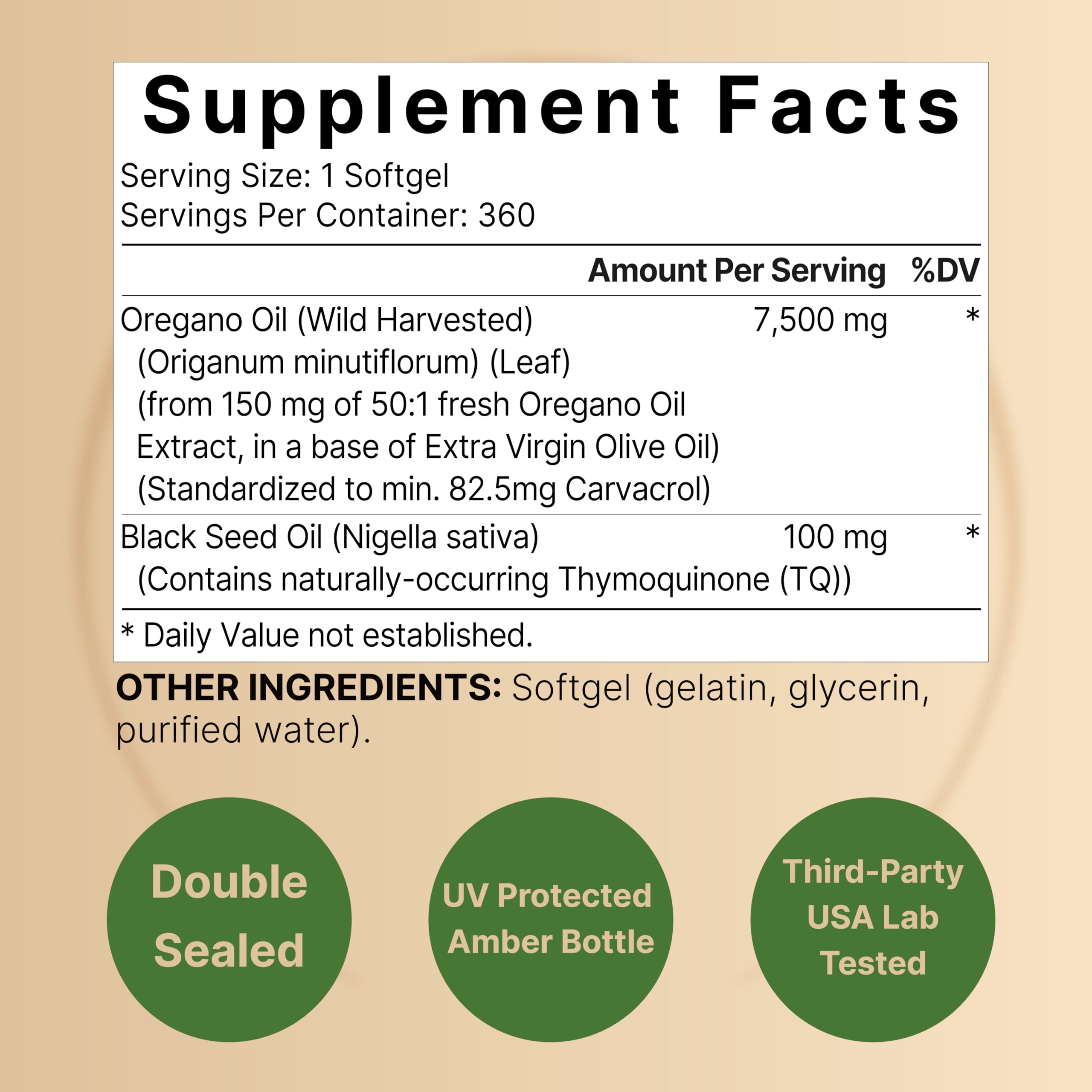 Foto 3 pulgar | Suplemento de Aceite de Orégano Naturebell 7500 mg con Aceite de Semilla Negra - Venta Internacional