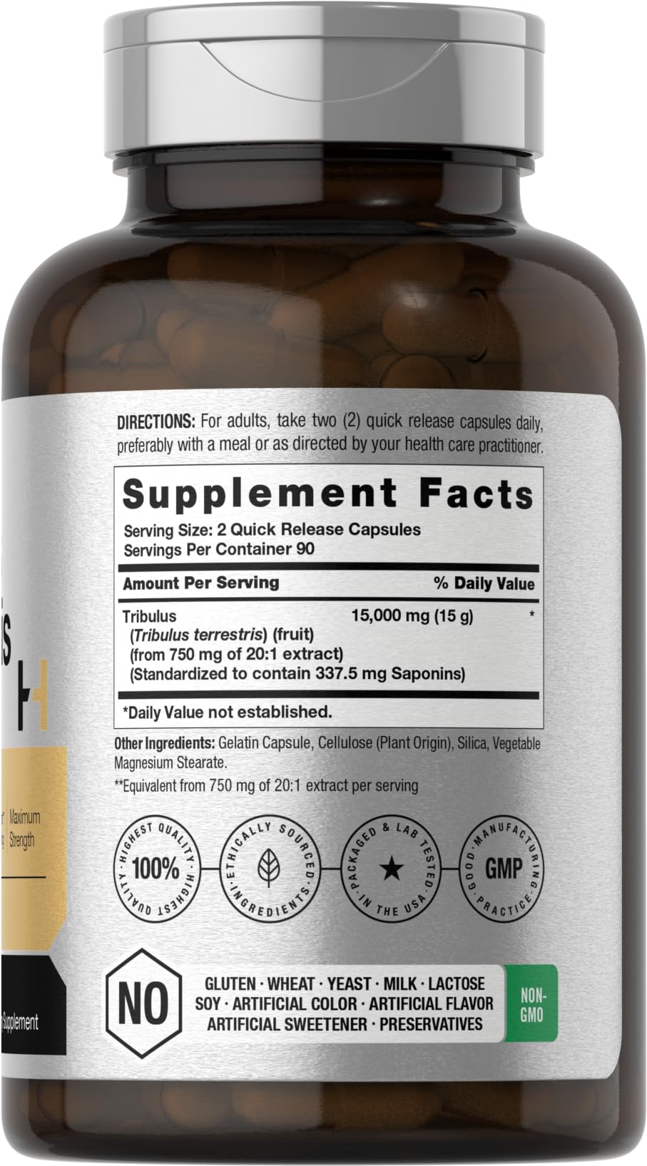 Foto 3 pulgar | Suplemento Horbäach Tribulus Terrestris 15000 mg 180 Cápsulas - Venta Internacional