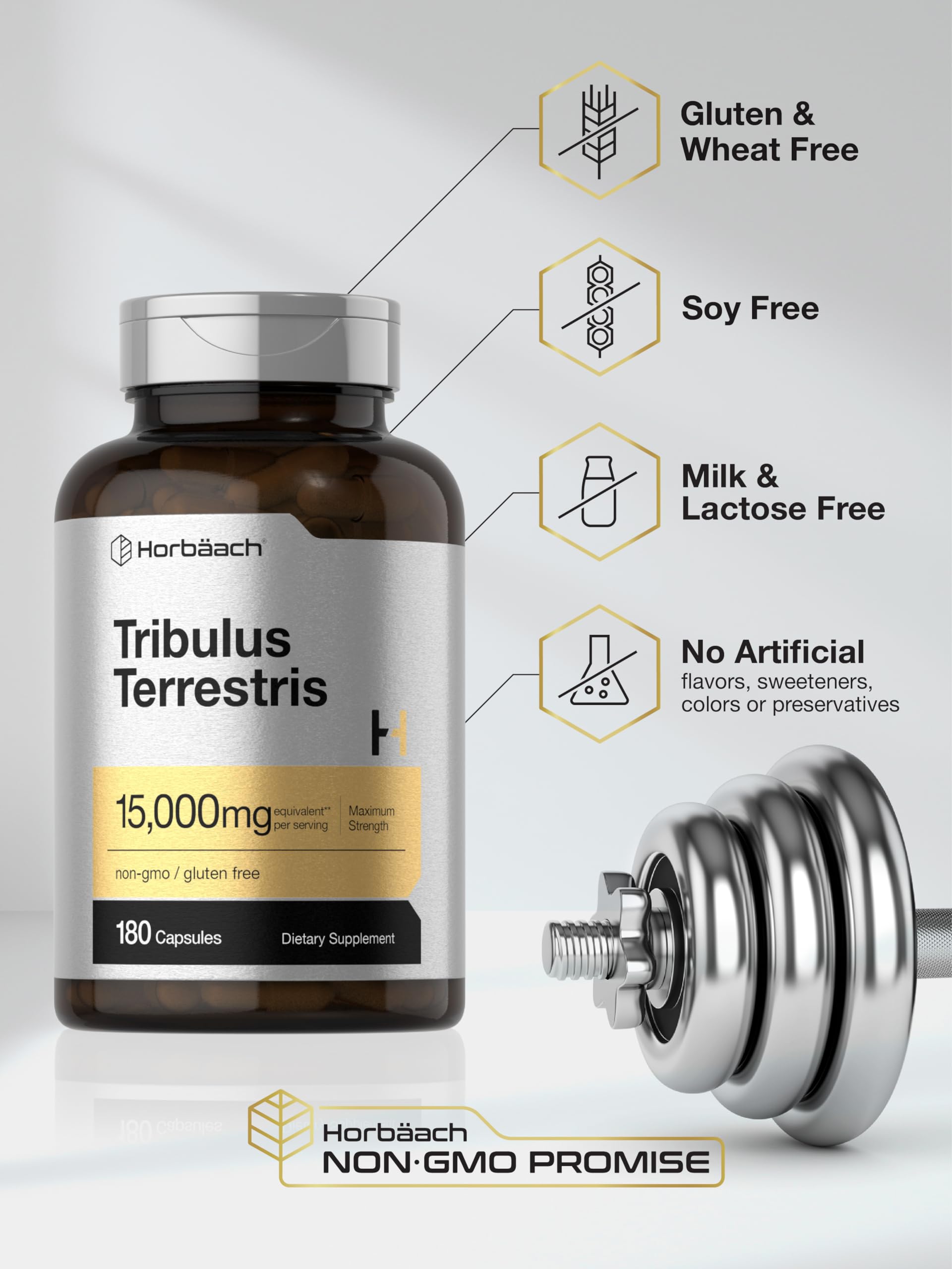Foto 6 pulgar | Suplemento Horbäach Tribulus Terrestris 15000 mg 180 Cápsulas - Venta Internacional