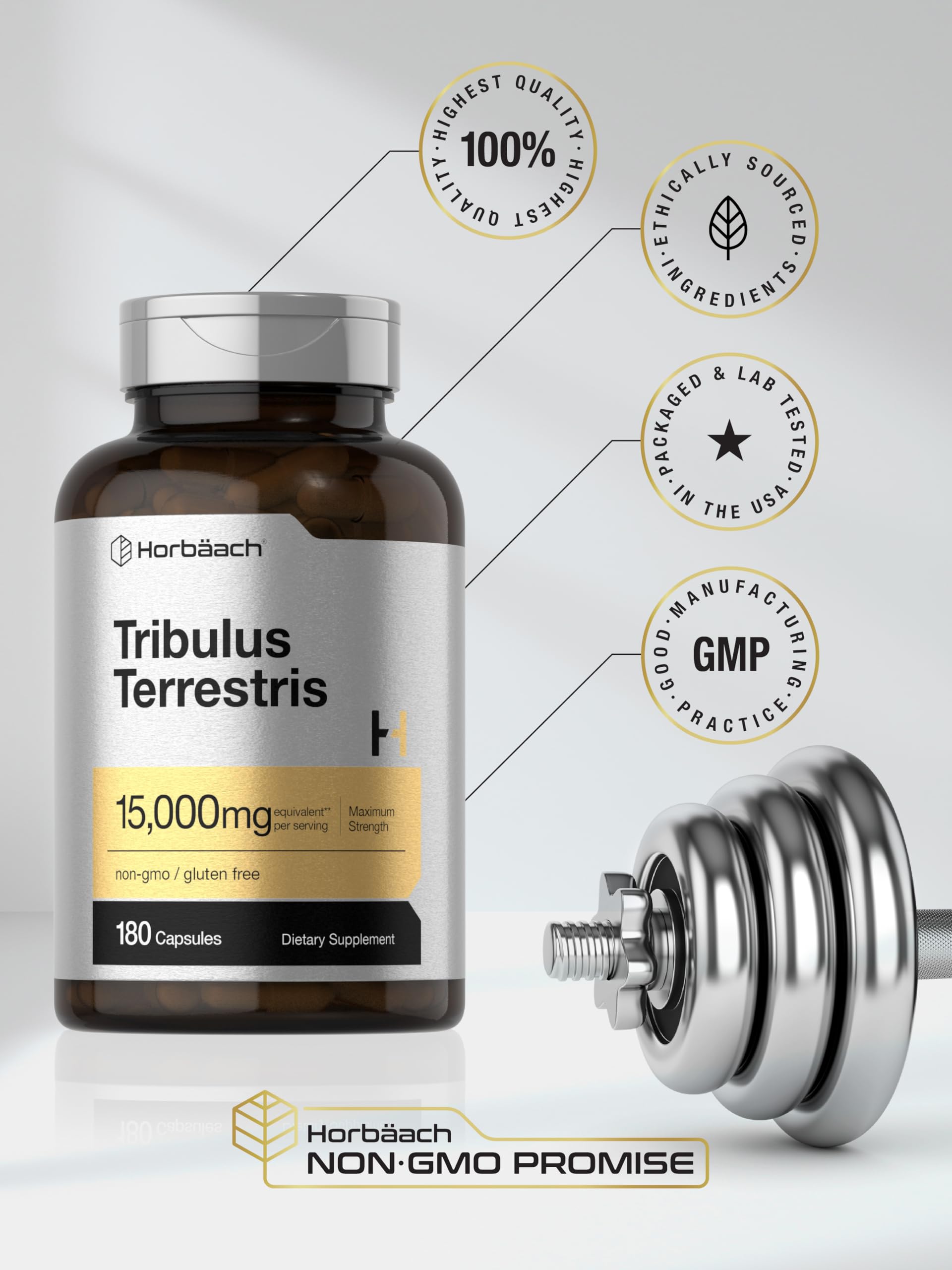 Foto 7 pulgar | Suplemento Horbäach Tribulus Terrestris 15000 mg 180 Cápsulas - Venta Internacional