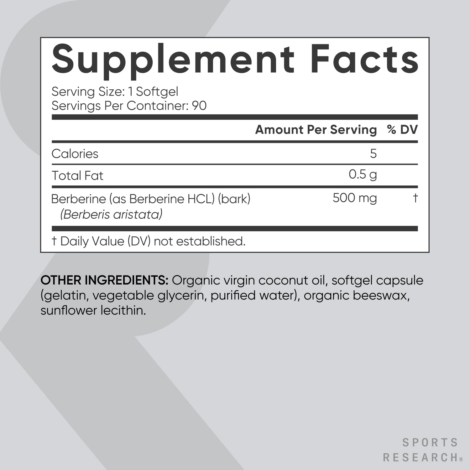 Foto 3 | Suplemento Sports Research Berberine 500 Mg 90 Cápsulas Blandas - Venta Internacional