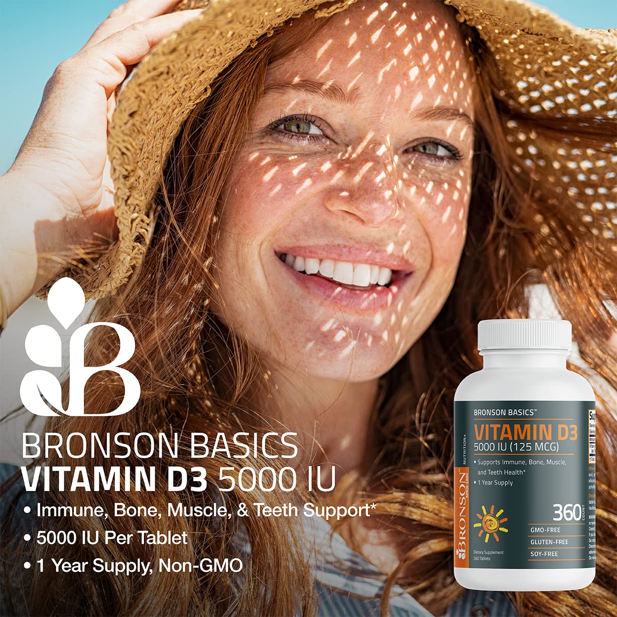 Foto 4 pulgar | Vitamina D3 Bronson 5000 Ui 360 Tabletas - Venta Internacional