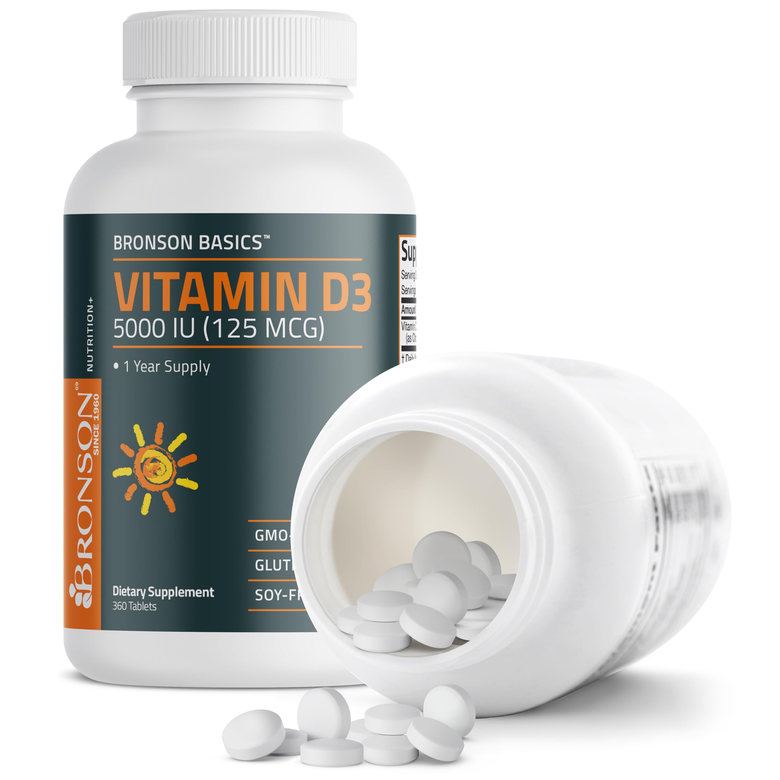 Foto 7 pulgar | Vitamina D3 Bronson 5000 Ui 360 Tabletas - Venta Internacional