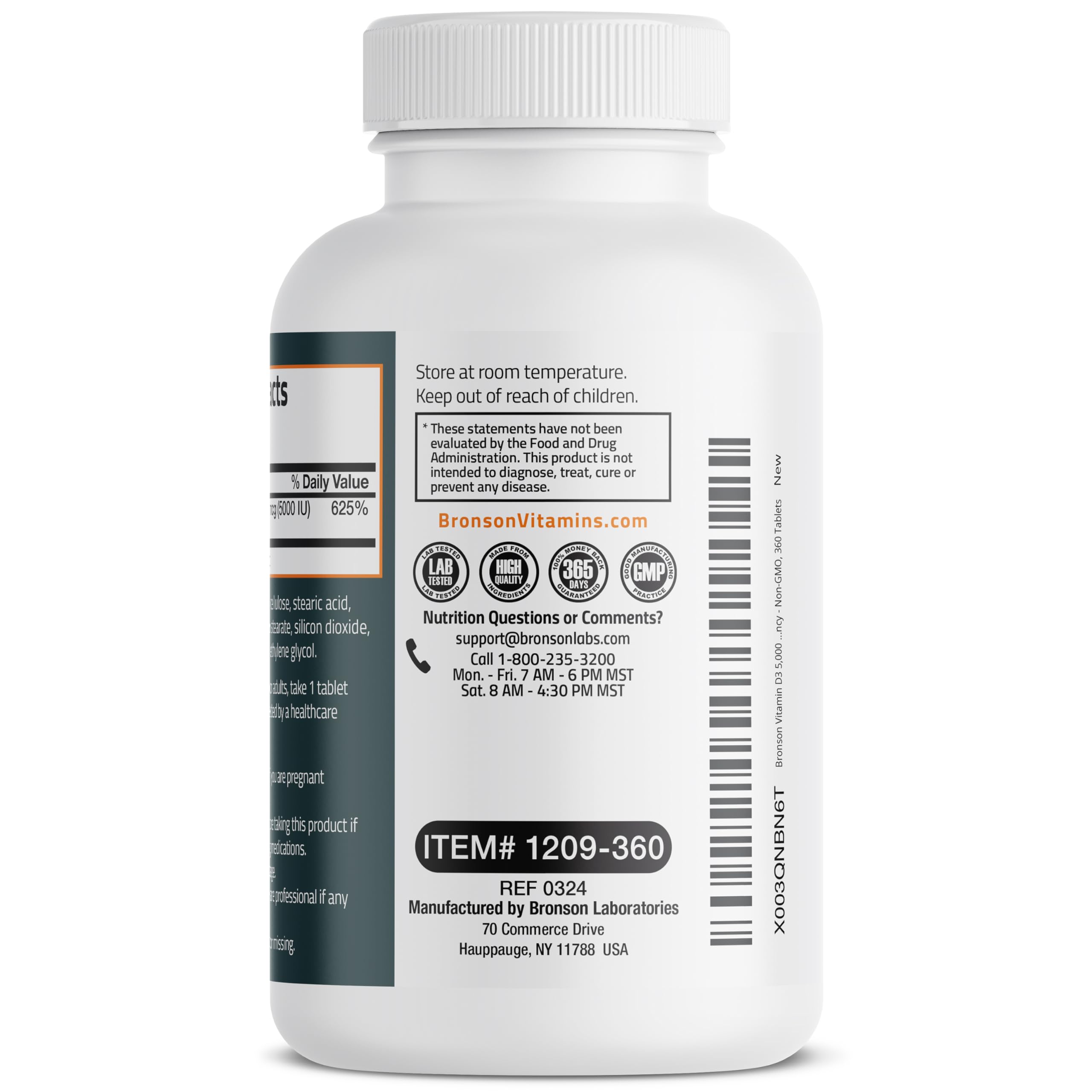 Foto 8 pulgar | Vitamina D3 Bronson 5000 Ui 360 Tabletas - Venta Internacional