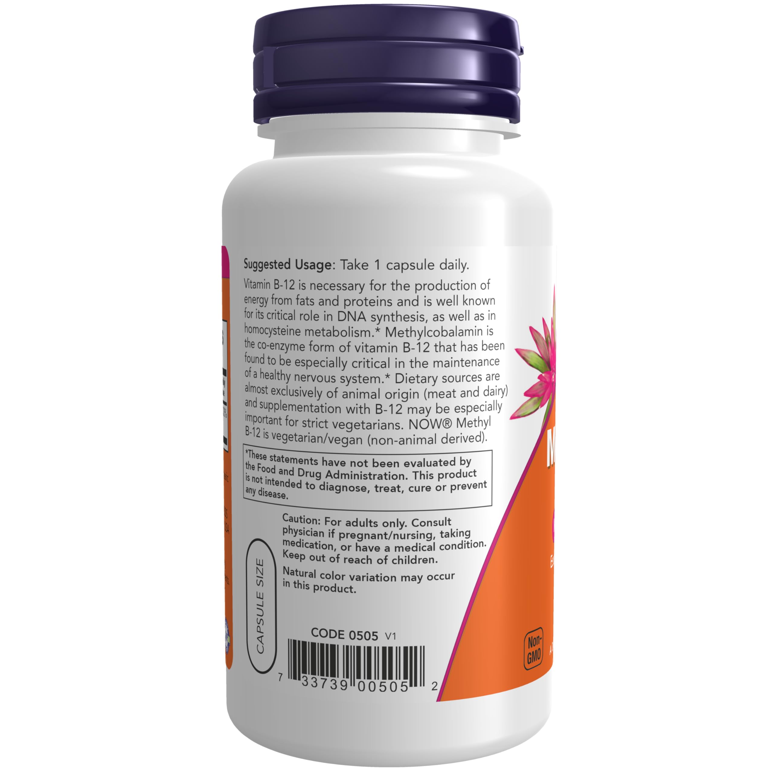 Foto 4 pulgar | NOW Supplements Metil B-12 5000 Mcg 90 Cápsulas Vegetarianas