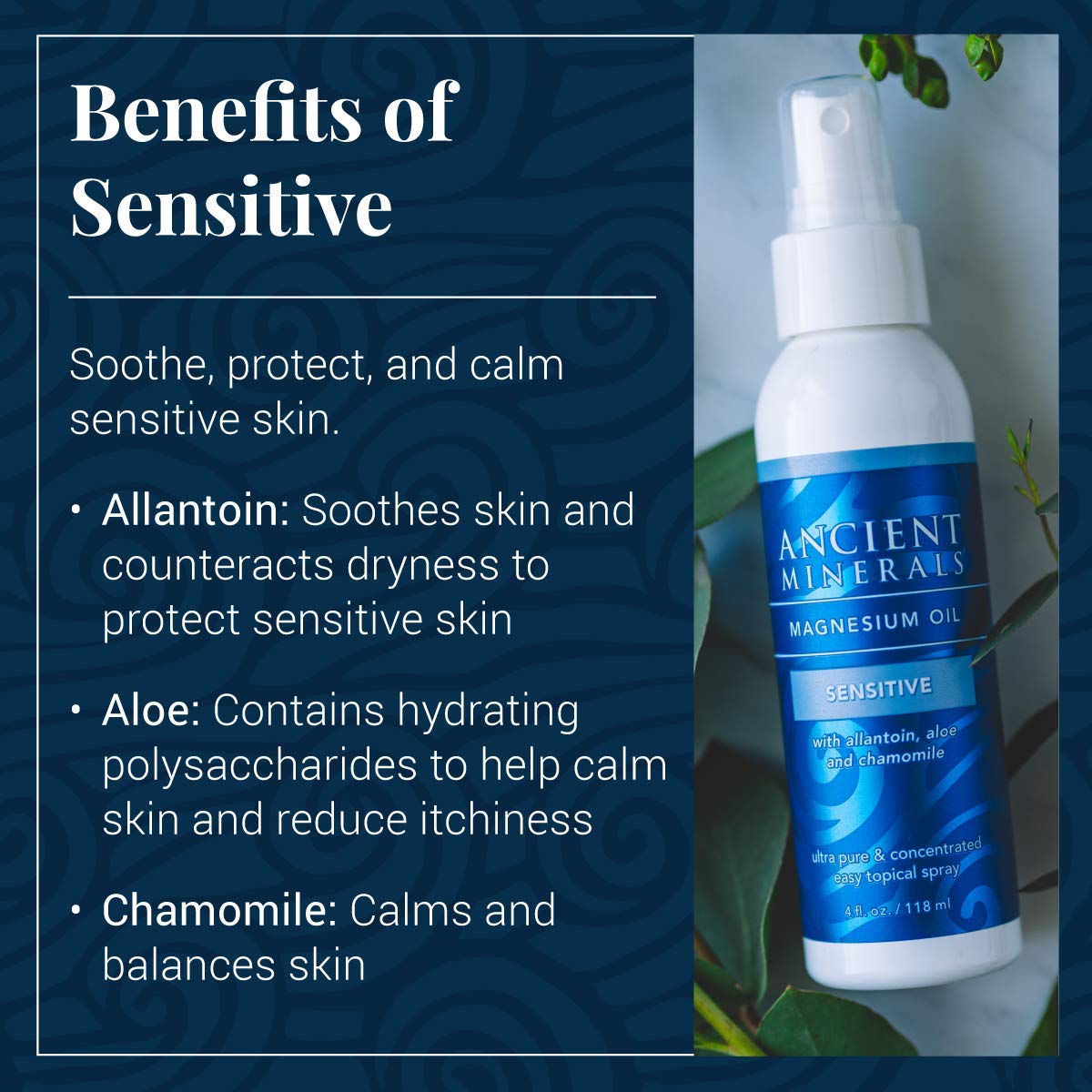 Foto 4 pulgar | Spray de Aceite de Magnesio Ancient Minerals Sensitive 120 Ml - Venta Internacional