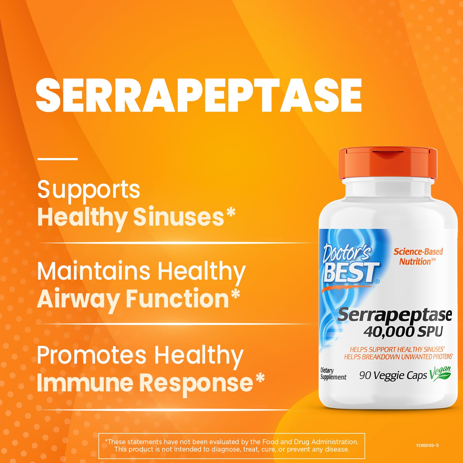 Foto 3 pulgar | Suplemento Doctor's Best Serrapeptase 40,000 SPU 90 Cápsulas - Venta Internacional