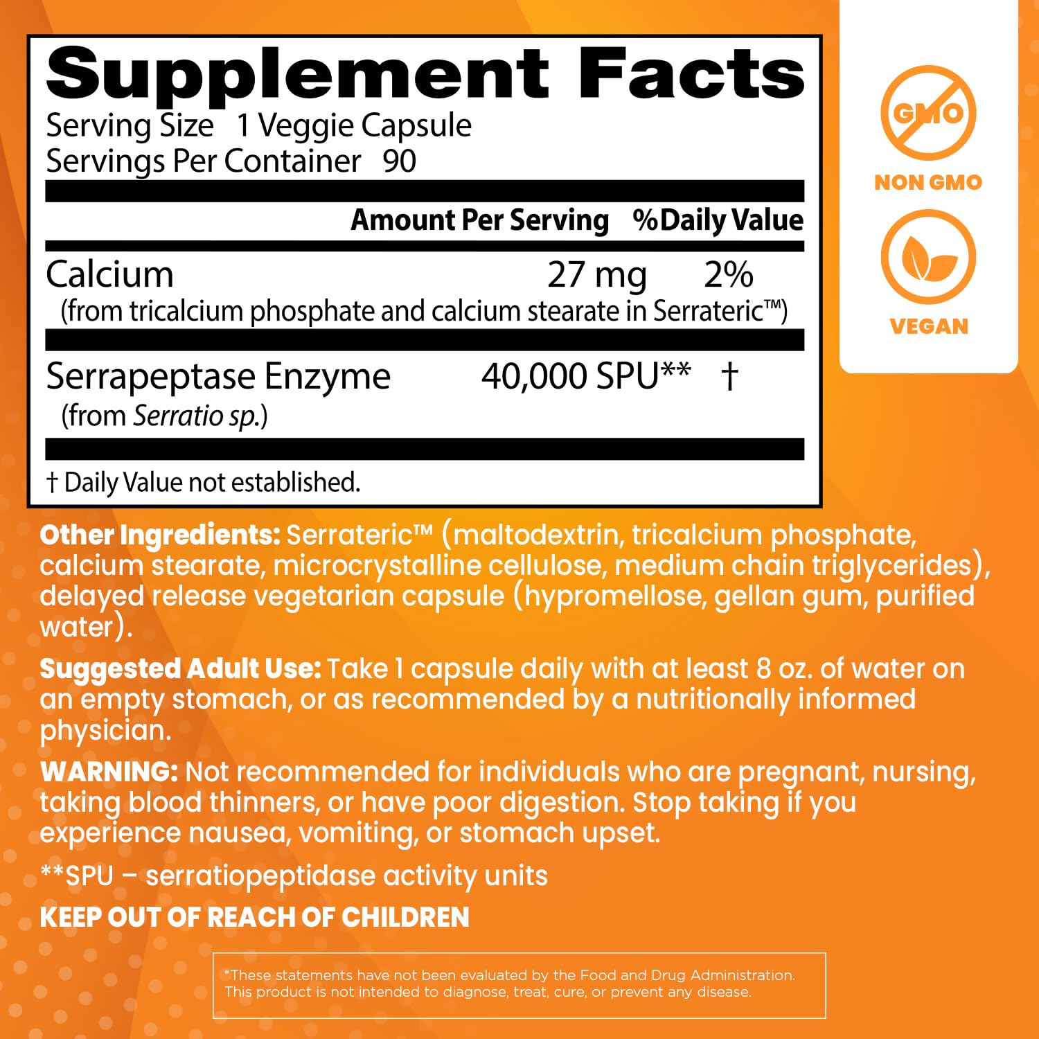 Foto 4 pulgar | Suplemento Doctor's Best Serrapeptase 40,000 SPU 90 Cápsulas - Venta Internacional