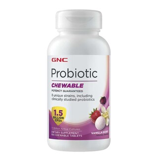Foto 1 | Probiótico GNC Vainilla y Bayas Masticables 100 Tabletas 1.5 Mil Millones de CFU - Venta Internacional