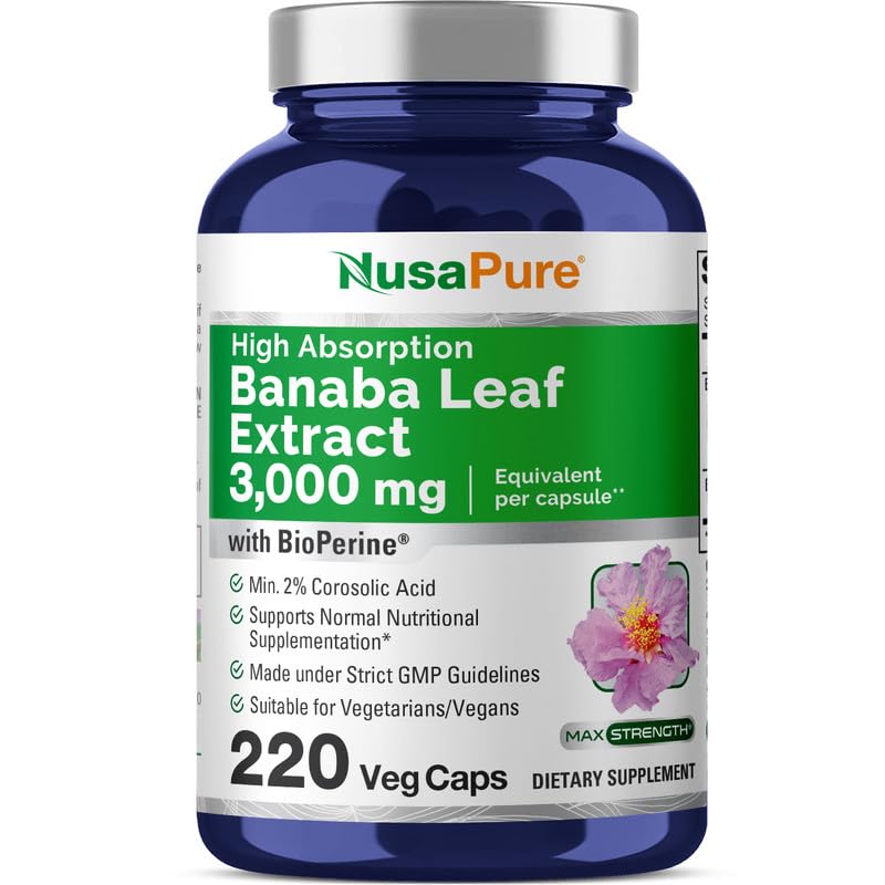 Foto 1 | Suplemento Nusapure Extracto de Hoja fe Banaba 3000 m, 220 Cápsulas Vegetales - Venta Internacional