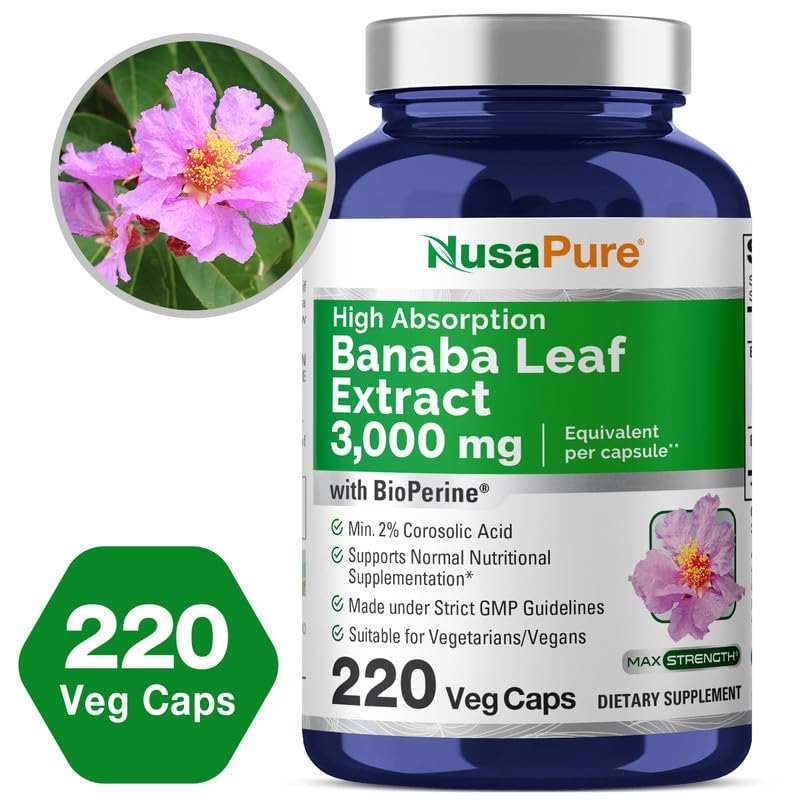 Foto 5 pulgar | Suplemento Nusapure Extracto de Hoja fe Banaba 3000 m, 220 Cápsulas Vegetales - Venta Internacional