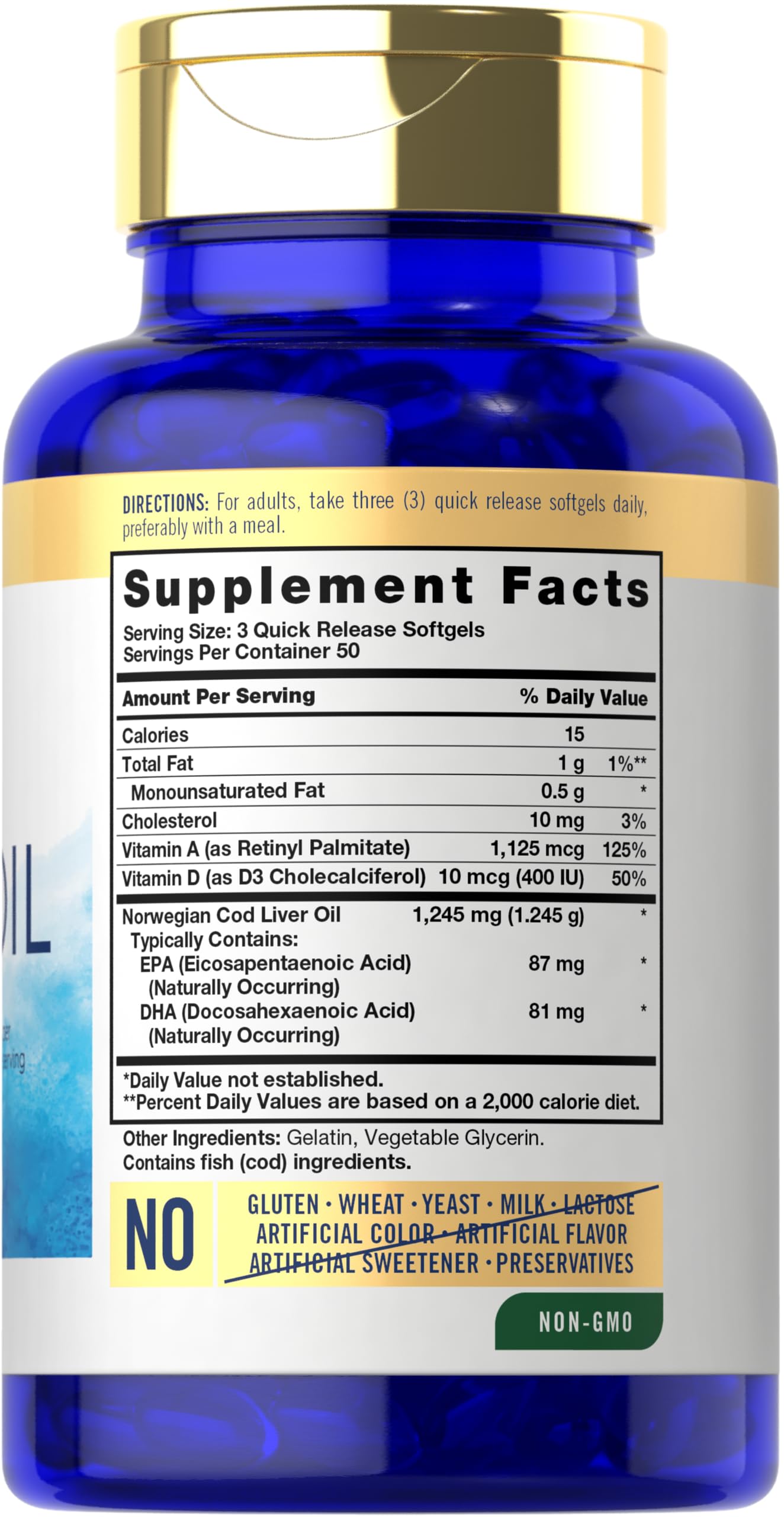 Foto 3 pulgar | Suplemento de Aceite de Hígado de Bacalao Noruego Carlyle 150 Cápsulas Blandas - Venta Internacional