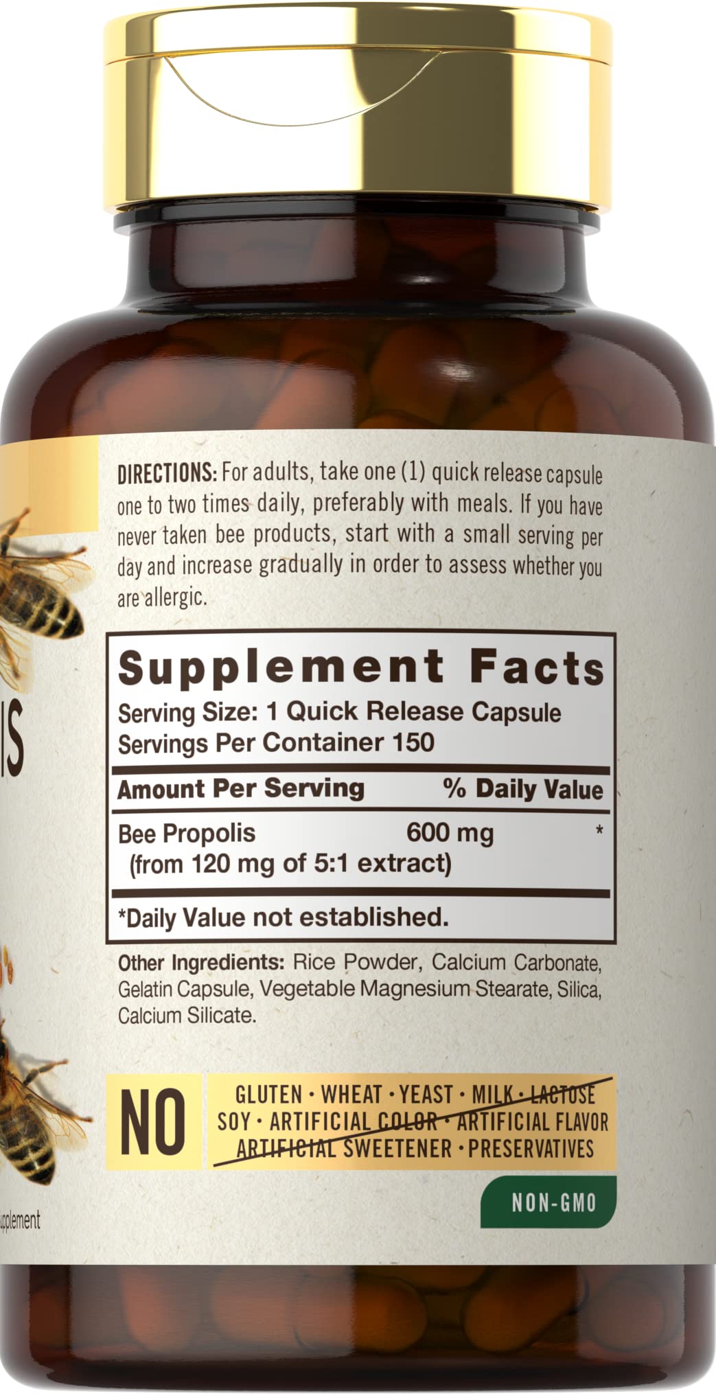 Foto 3 pulgar | Suplemento Carlyle Bee Cápsulas de Propóleo 600 Mg 150 Unidades - Venta Internacional