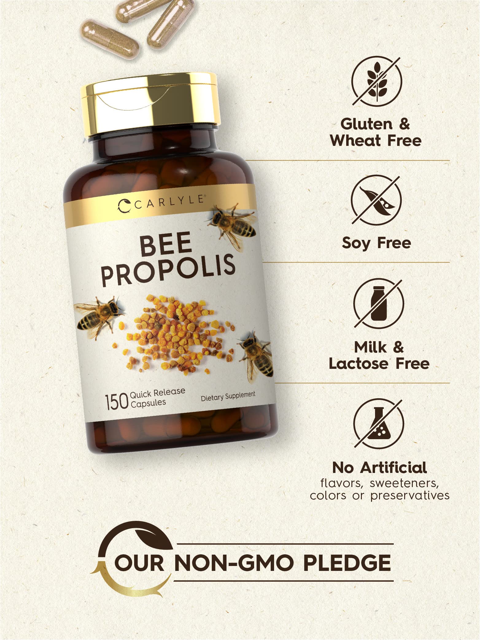 Foto 5 pulgar | Suplemento Carlyle Bee Cápsulas de Propóleo 600 Mg 150 Unidades - Venta Internacional
