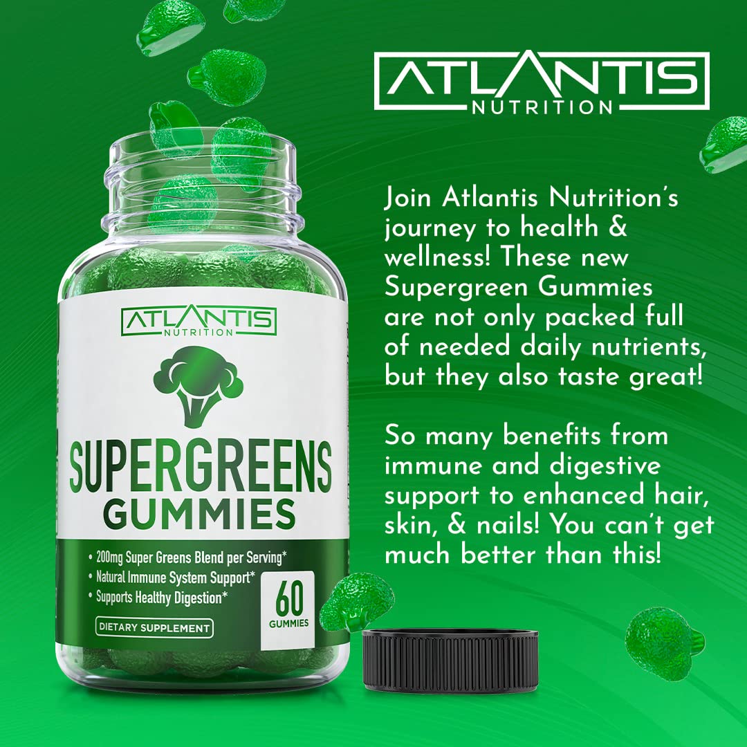 Foto 8 pulgar | Gomitas Supergreens Atlantis Nutrition, 60 Piezas - Venta Internacional