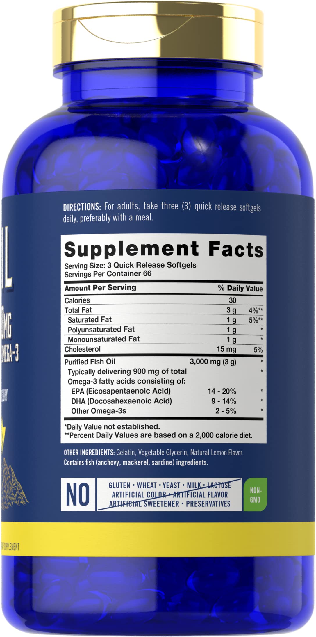 Foto 3 pulgar | Suplemento de Aceite de Pescado Carlyle 3000 Mg 200 Cápsulas Blandas - Venta Internacional