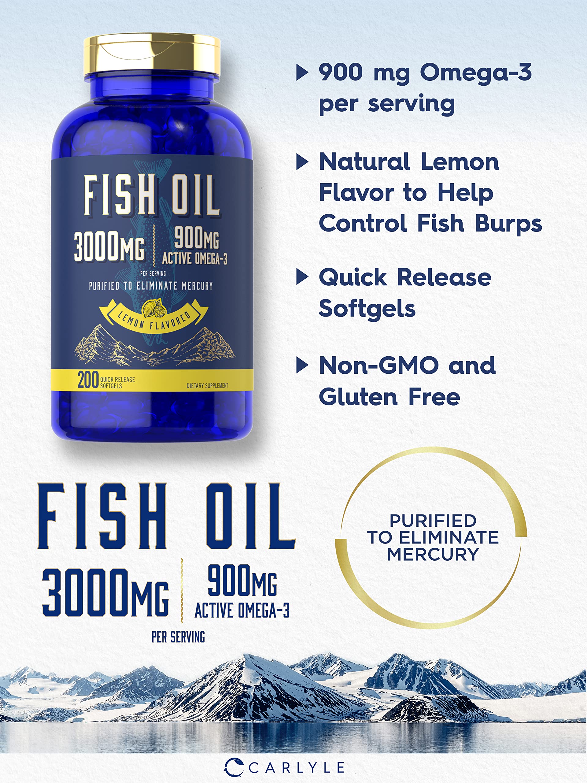 Foto 4 pulgar | Suplemento de Aceite de Pescado Carlyle 3000 Mg 200 Cápsulas Blandas - Venta Internacional